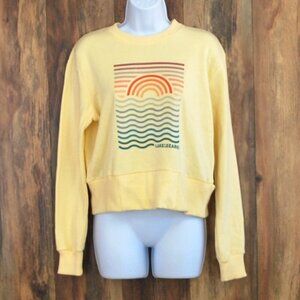 MV Sports Lake of the Ozarks Yellow Cropped Sweatshirt M